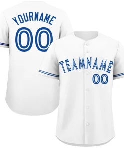 Custom White Royal Bull Classic Style Authentic Baseball Jersey