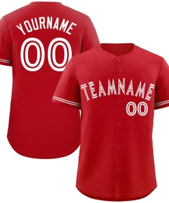 Custom Red White Bull Classic Style Authentic Baseball Jersey