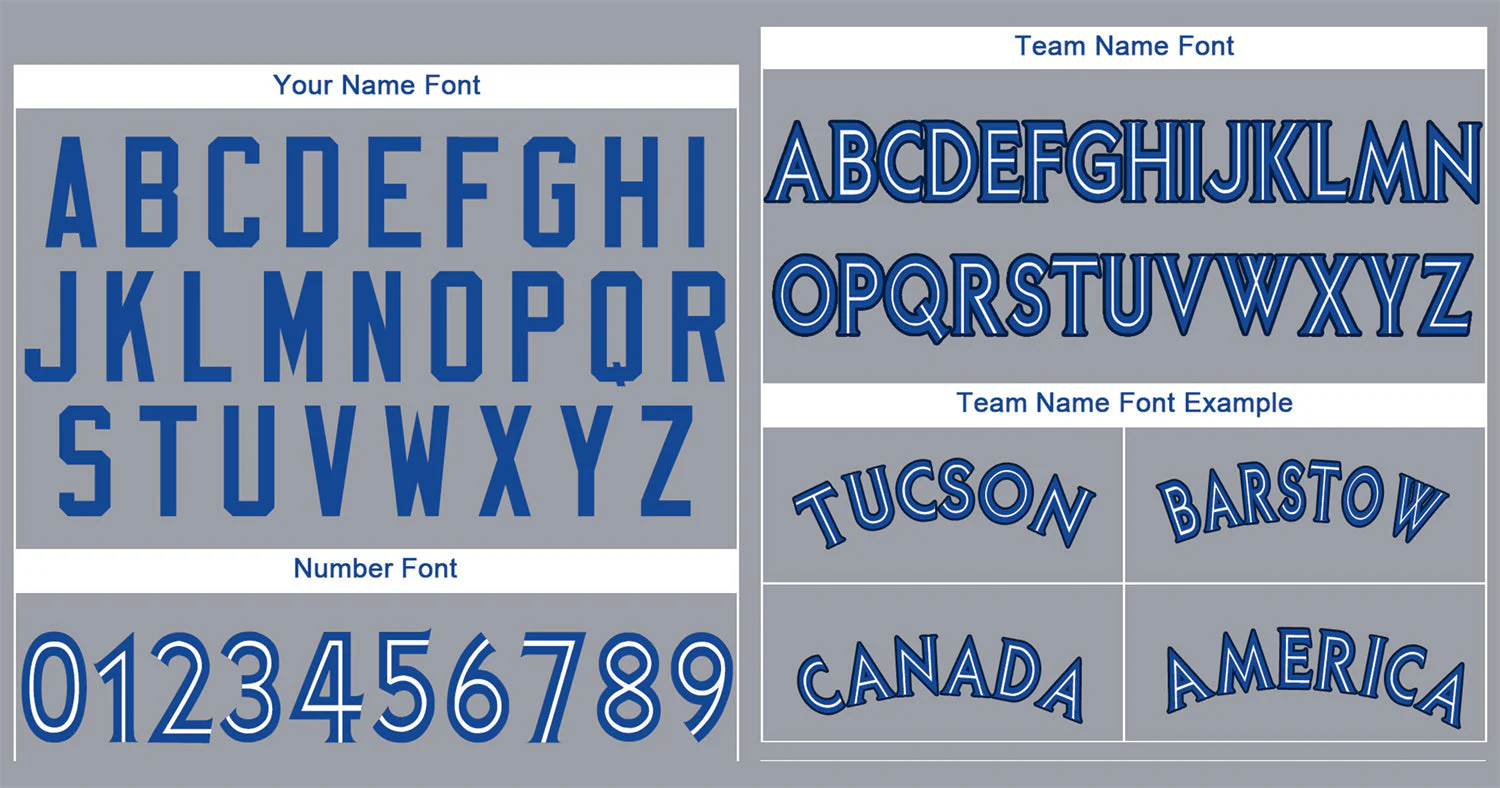 Custom Gray White Royal Bull Classic Style Authentic Baseball Jersey - Image 3