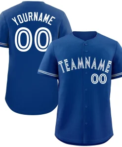 Custom Royal White Bull Classic Style Authentic Baseball Jersey
