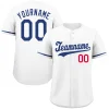 Custom White Royal-Red Hook Classic Style Authentic Baseball Jersey