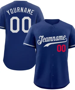 Custom Royal White-Red Classic Style Authentic Baseball Jersey