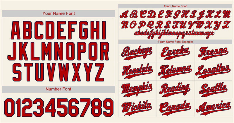 Custom Cream Red-Navy Classic Style Authentic Baseball Jersey - Image 3