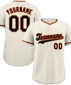 Custom Cream Black-Orange Hook Classic Style Authentic Baseball Jersey