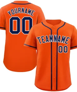 Custom Orange Navy-White Bull Classic Style Authentic Baseball Jersey