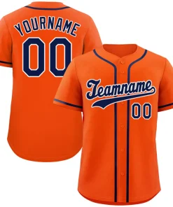 Custom Orange Royal-White Hook Classic Style Authentic Baseball Jersey