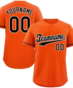Custom Orange Black-White Hook Classic Style Authentic Baseball Jersey