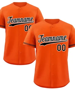 Custom Orange Black-White Hook Classic Style Authentic Baseball Jersey
