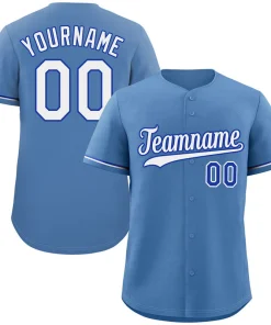 Custom Light Blue White-Navy Hook Classic Style Authentic Baseball Jersey