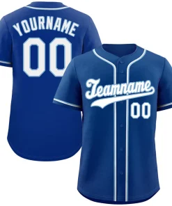 Custom Royal White-Light Blue Hook Classic Style Authentic Baseball Jersey