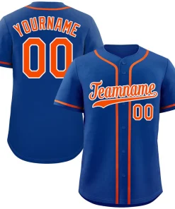 Custom Royal Orange-White Hook Classic Style Authentic Baseball Jersey