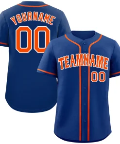 Custom Royal Orange-White Bull Classic Style Authentic Baseball Jersey