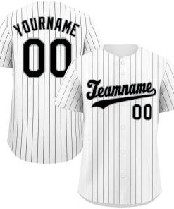 Custom White Black-Gray Hook Stripe Fashion Authentic Baseball Jersey