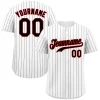Custom White Black-Red Hook Stripe Fashion Authentic Baseball Jersey