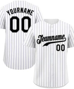 Custom White Black-Gray Hook Stripe Fashion Authentic Baseball Jersey