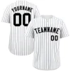Custom White Black-Gray Bull Stripe Fashion Authentic Baseball Jersey