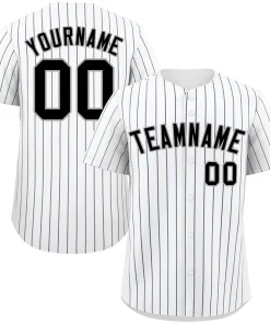 Custom White Black-Gray Bull Stripe Fashion Authentic Baseball Jersey