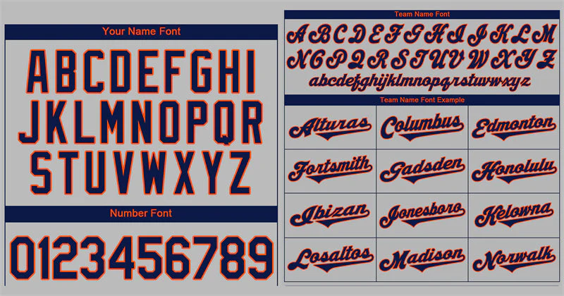 Custom Gray Navy-Orange Classic Style Authentic Baseball Jersey - Image 3