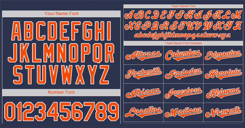 Custom Navy Orange-White Classic Style Authentic Baseball Jersey - Image 3