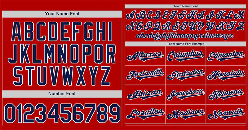 Custom Red Navy-White Classic Style Authentic Baseball Jersey - Image 3