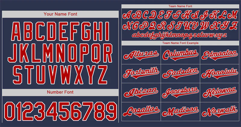 Custom Navy Red-White Classic Style Authentic Baseball Jersey - Image 3