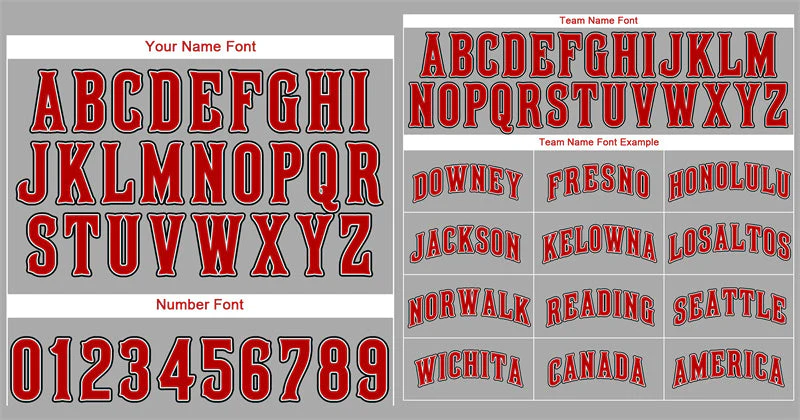 Custom Gray Red-Black Classic Style Authentic Baseball Jersey - Image 3