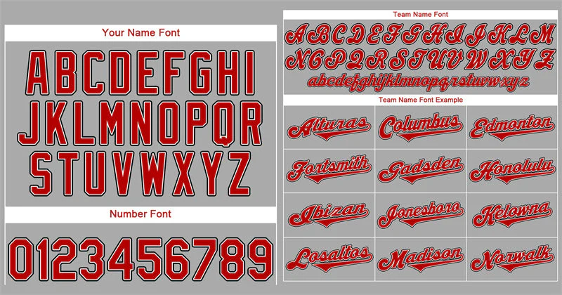 Custom Gray Red-Black Classic Style Authentic Baseball Jersey - Image 3