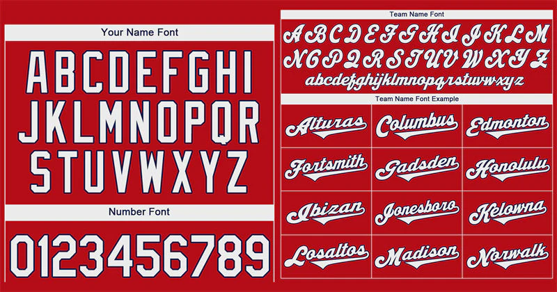 Custom Red White-Navy Classic Style Authentic Baseball Jersey - Image 3