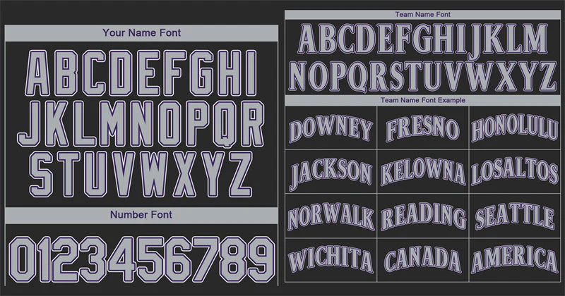 Custom Black Gray-Purple Classic Style Authentic Baseball Jersey - Image 3