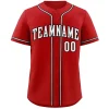 Custom Red White-Black Classic Style Authentic Baseball Jersey