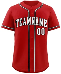 Custom Red White-Black Classic Style Authentic Baseball Jersey