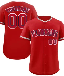 Custom Red Red-White Classic Style Authentic Baseball Jersey