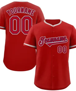Custom Red Red-White Classic Style Authentic Baseball Jersey