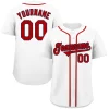 Custom White Red-Navy Classic Style Authentic Baseball Jersey