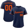 Custom Navy Orange Classic Style Authentic Baseball Jersey