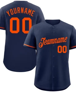 Custom Navy Orange Classic Style Authentic Baseball Jersey