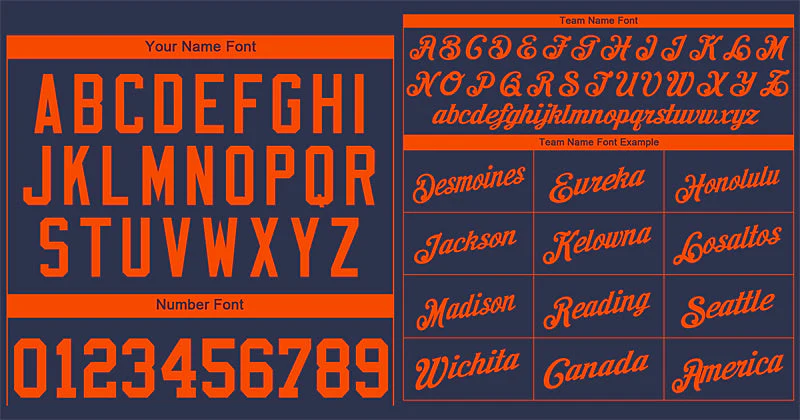 Custom Navy Orange Classic Style Authentic Baseball Jersey - Image 3