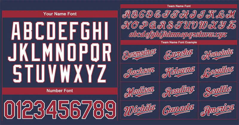 Custom Navy Red-White Classic Style Authentic Baseball Jersey - Image 3