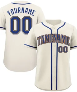 Custom Cream Royal-Gold Classic Style Authentic Baseball Jersey