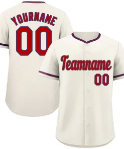 Custom Cream Red-Royal Classic Style Authentic Baseball Jersey