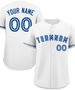 Custom White Royal Classic Style Authentic Baseball Jersey
