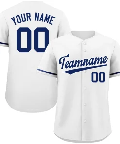 Custom White Royal Classic Style Authentic Baseball Jersey