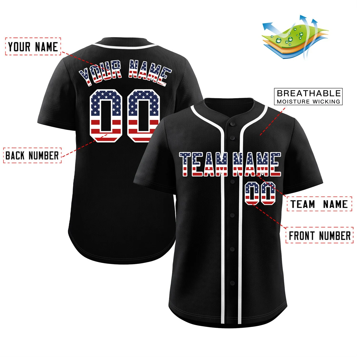 Custom Black Navy-White Classic Style Authentic Baseball Jersey - Image 2