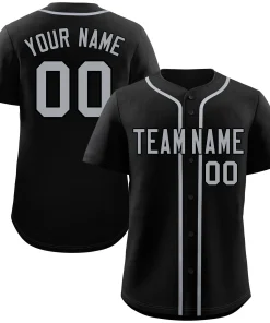 Custom Black Gray Classic Style Authentic Baseball Jersey