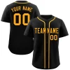 Custom Black Yellow Classic Style Authentic Baseball Jersey