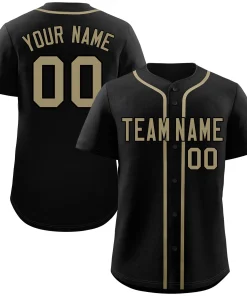 Custom Black Old Gold Classic Style Authentic Baseball Jersey