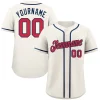 Custom Cream Red-Navy Classic Style Authentic Baseball Jersey