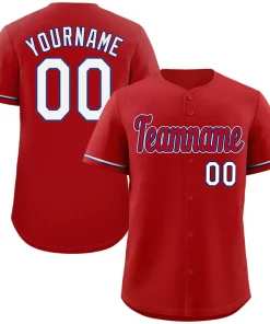 Custom Red Red-White Classic Style Authentic Baseball Jersey