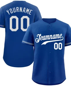 Custom Royal White Classic Style Authentic Baseball Jersey