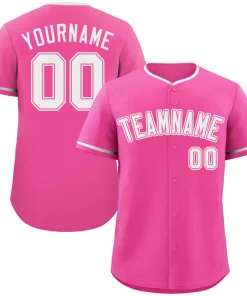 Custom Pink White-Pink Classic Style Authentic Baseball Jersey